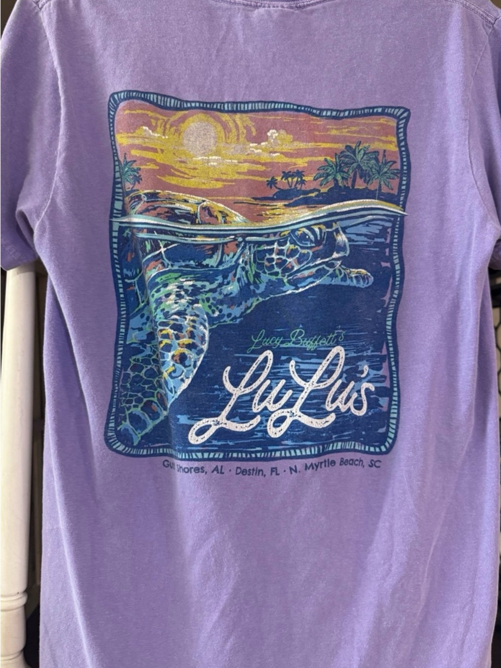 Comfort Colors Lavender Graphic Tee with Sea Turtle Print